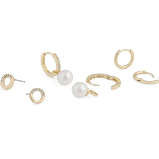 Snö of Sweden Örhängen 3-pack Maine Guld