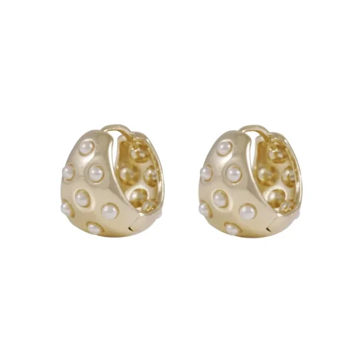 Snö of Sweden Örhängen Soap Pearl Oval Ring Guld