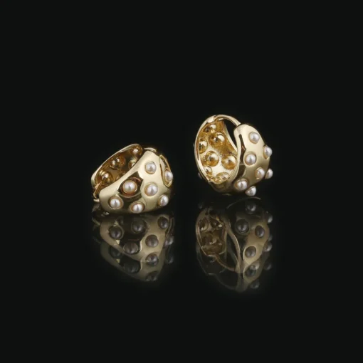Snö of Sweden Örhängen Soap Pearl Oval Ring Guld
