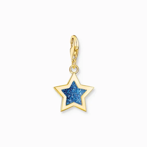 Thomas Sabo - Berlock Charm Club Stjärna Blå Guld