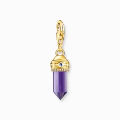 Thomas Sabo - Berlock Charm Club Hexagon Guld Lila