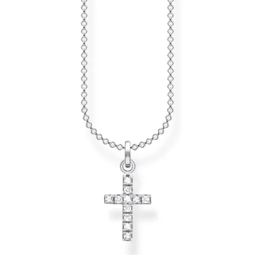 Thomas Sabo - Halsband CZ Kors Kort Silver